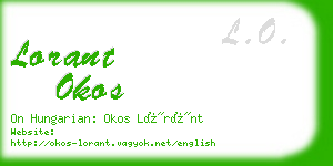 lorant okos business card